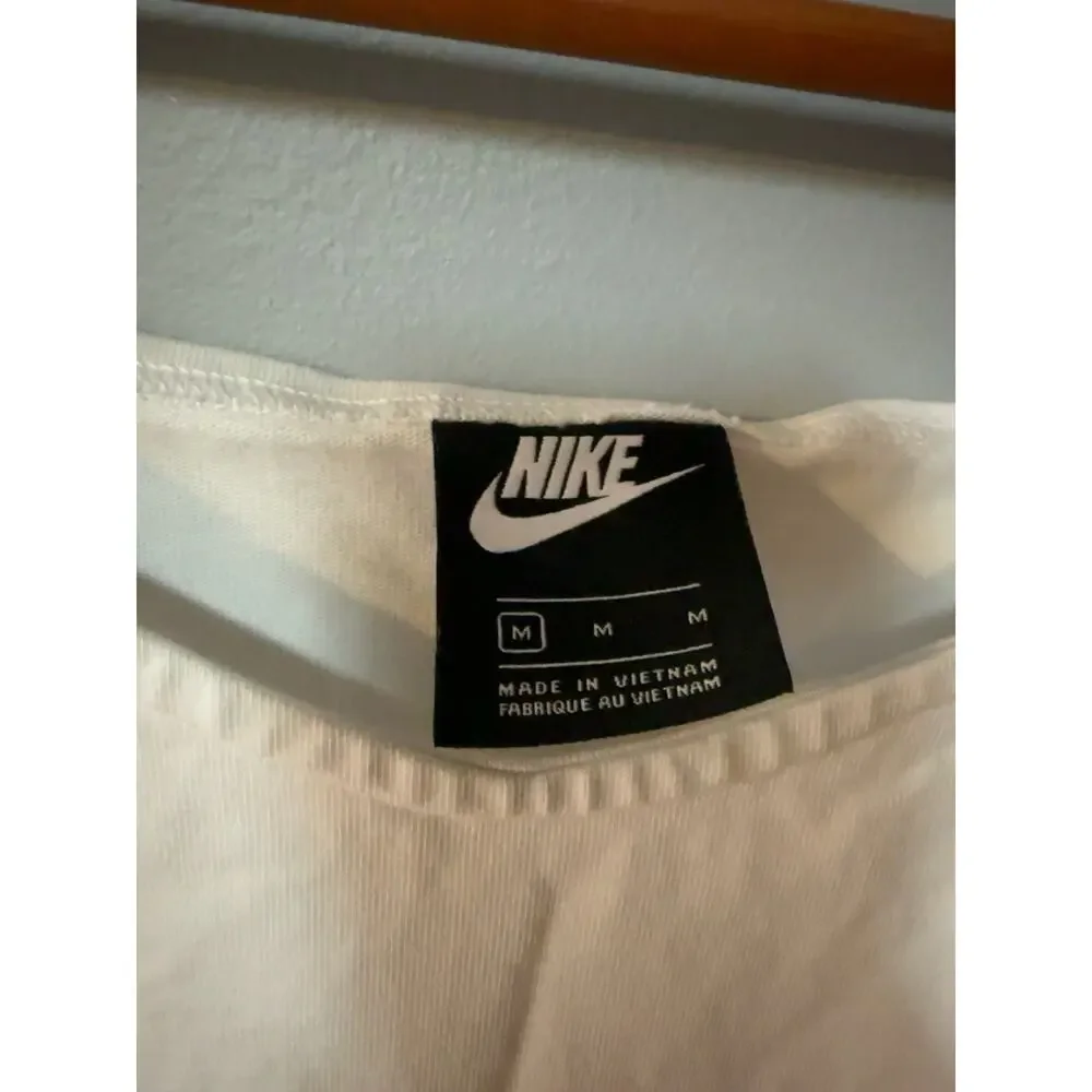 Nike Womens Medium White Peach Colorblock Slip Dress Beach Cover Up Midi M